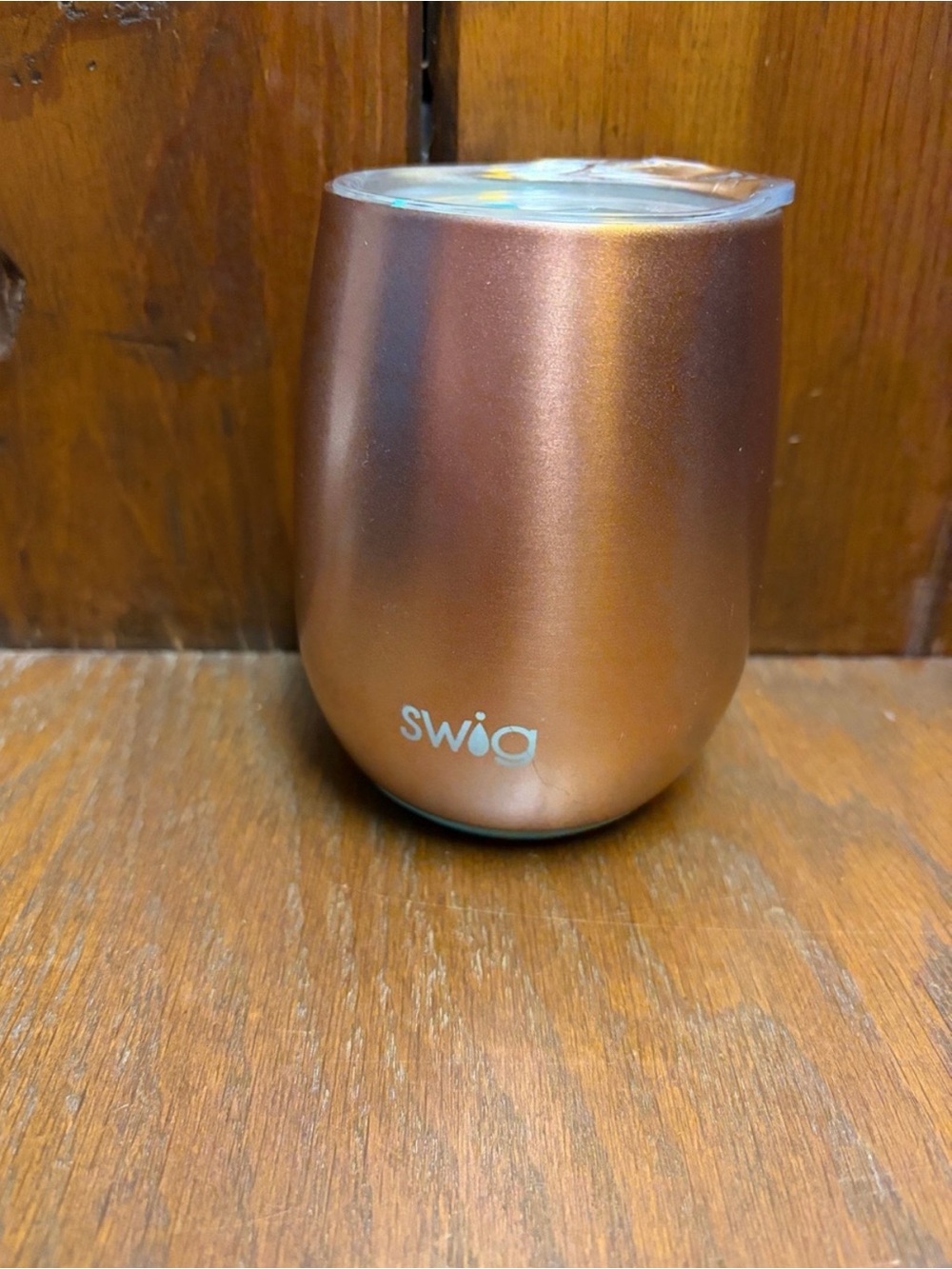 Swig Stemless Wine Tumbler With Lid - Rose Gold